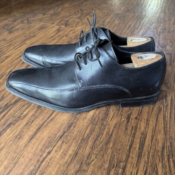 Kenneth Cole Men’s Leather Oxford Dress Shoes Black Square Toe Size 13M - Picture 4 of 10